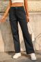 new casual slight stretch 4-color loose straight leg cargo pants_Black