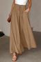 new casual non-stretch 3-color loose cotton linen wide-leg pants_Black_Beige_Khaki