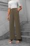 new casual non-stretch solid color high-waisted wide-leg loose straight pant_Black_White_Gray_Rose Red_Beige_Khaki _Brown
