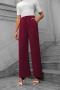 new casual non-stretch solid color high-waisted wide-leg loose straight pant_Black_White_Gray_Rose Red