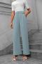 new casual non-stretch solid color high-waisted wide-leg loose straight pants_Pink_Magenta_Sky Blue