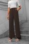 new casual non-stretch solid color high-waisted wide-leg loose straight pants_Pink_Magenta_Sky Blue_Haze Blue_Dark Blue_Dark Purple_Brown