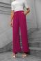 new casual non-stretch solid color high-waisted wide-leg loose straight pants_Pink_Magenta