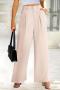new stylish non-stretch solid color wide-leg loos suit pants_Black_Pink_Beige