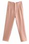 casual non-stretch solid color high-waisted straigh pants(size run small)_Dark Gray_Pink_Aqua Green_Green_Dark Green_Sky Blue_Blue_Reddish Brown_Neon Orange _Light Pink