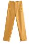 casual non-stretch solid color slim high-waisted straigh pants(size run small)_Black_White_Gray_Pink_Red_Rose Red_Magenta_Yellow