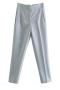 casual non-stretch solid color slim high-waisted straigh pants(size run small)_Black_White_Gray
