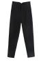 casual non-stretch solid color slim high-waisted straigh pants(size run small)_Black