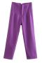 casual non-stretch solid color slim high-waisted straigh pants(size run small)_Black_White_Gray_Pink_Red_Rose Red_Magenta_Yellow_Orange_Light Green_Green_Forest Green_Blue_Light Purple_Purple