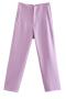 casual non-stretch solid color slim high-waisted straigh pants(size run small)_Black_White_Gray_Pink_Red_Rose Red_Magenta_Yellow_Orange_Light Green_Green_Forest Green_Blue_Light Purple