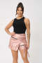 stylish plus size slight stretch 3 colors all-match cargo skort(only skort)_Black_Light Green_Silver_Rose gold