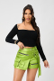 stylish plus size slight stretch 6 colors pocket all-match cargo skort_Black_Magenta_Light Green