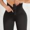 plus size high stretch 7 colors solid color high-waist leggings_Black
