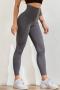 plus size high stretch 7 colors solid color high-waist leggings_Black_Gray