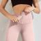 plus size high stretch 7 colors solid color high-waist leggings_Black_Gray_Pink