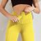 plus size high stretch 7 colors solid color high-waist leggings_Black_Gray_Pink_Rose Red_Yellow