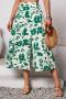 new sexy non-stretch batch printing midi floral skirts_Aqua Green_Green