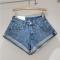 sexy slight stretch denim rhinestone all-match hot shorts(size run small)_Black_Gray_Pink_Blue