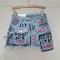 stylish non-stretch denim letter graffiti lined cargo mini skirt(size run small0_White_Dark Gray_Blue