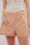 casual non-stretch striped printed pocket loose shorts(only shorts)_Pink_Red_Orange