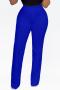 stylish plus size slight stretch 3 colors high waist straight trouser_Magenta_Yellow_Blue