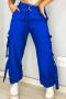 casual new plus-size solid color non-stretch multi-pocket cargo pant_Black_Rose Red_Forest Green_Sea Blue