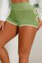 sexy new plus-size high stretch 8-color hollow short(size run small)_Black_Pink_Yellow_Light Green_Forest Green