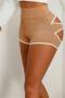 sexy new plus-size high stretch 8-color hollow short(size run small)_Black_Pink_Yellow_Light Green_Forest Green_Sky Blue_Blue_Champagne