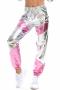 stylish plus size slight stretch 3 colors holographic street style pants_Black_Gold_Silver