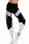 stylish plus size slight stretch 3 colors holographic street style pants_Black