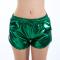 stylish plus size slight stretch 5 colors holographic drawstring hot shorts_Black_Pink_Green