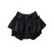 sexy slight stretch solid color pleated mini skort size run small_Black