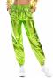 stylish plus size slight stretch holographic high waist pants_Gray_Light Green