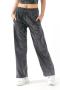 stylish plus size slight stretch 4 colors holographic straight pants_Black