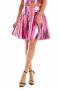 sexy slight stretch 9 colors holographic all-match mini skirt_Black_Pink