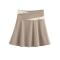 new sexy slight stretch color-blocked sports skort(size run small)_Black_Haze Blue_Khaki