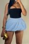sexy slight stretch solid color high-waist bubble mini skirt new add colors_Black_White_Pink_Yellow_Sky Blue