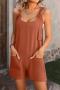 casual non-stretch solid color sling 5 colors overalls_Black_Orange