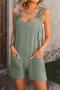 casual non-stretch solid color sling 5 colors overalls_Black_Orange_Green