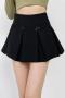 new sexy non-stretch 4-color bow pleated skort(size run small)_Black