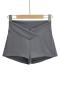 new sexy slight stretch 7-color cross v high-waist shorts(size run small)_Black_White_Gray