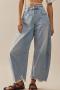 new stylish solid color slight stretch casual wide-leg cropped jeans_Black_White_Gray_Sky Blue