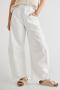 new stylish solid color slight stretch casual wide-leg cropped jeans_Black_White