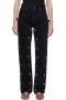 casual slight stretch denim detachable decoration high-waist jeans_Black