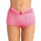 summer lace slight stretch solid color bow sexy shorts_Black_White_Pink