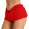 summer lace slight stretch solid color bow sexy shorts_Black_White_Pink_Red