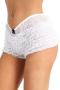 summer lace slight stretch solid color bow sexy shorts_Black_White