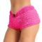 summer lace slight stretch solid color bow sexy shorts_Black_White_Pink_Red_Magenta