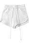 solid color pocket slight stretch drawstring casual shorts size run small_Black_White