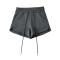 solid color pocket slight stretch drawstring casual shorts size run small_Black_White_Gray_Dark Gray
